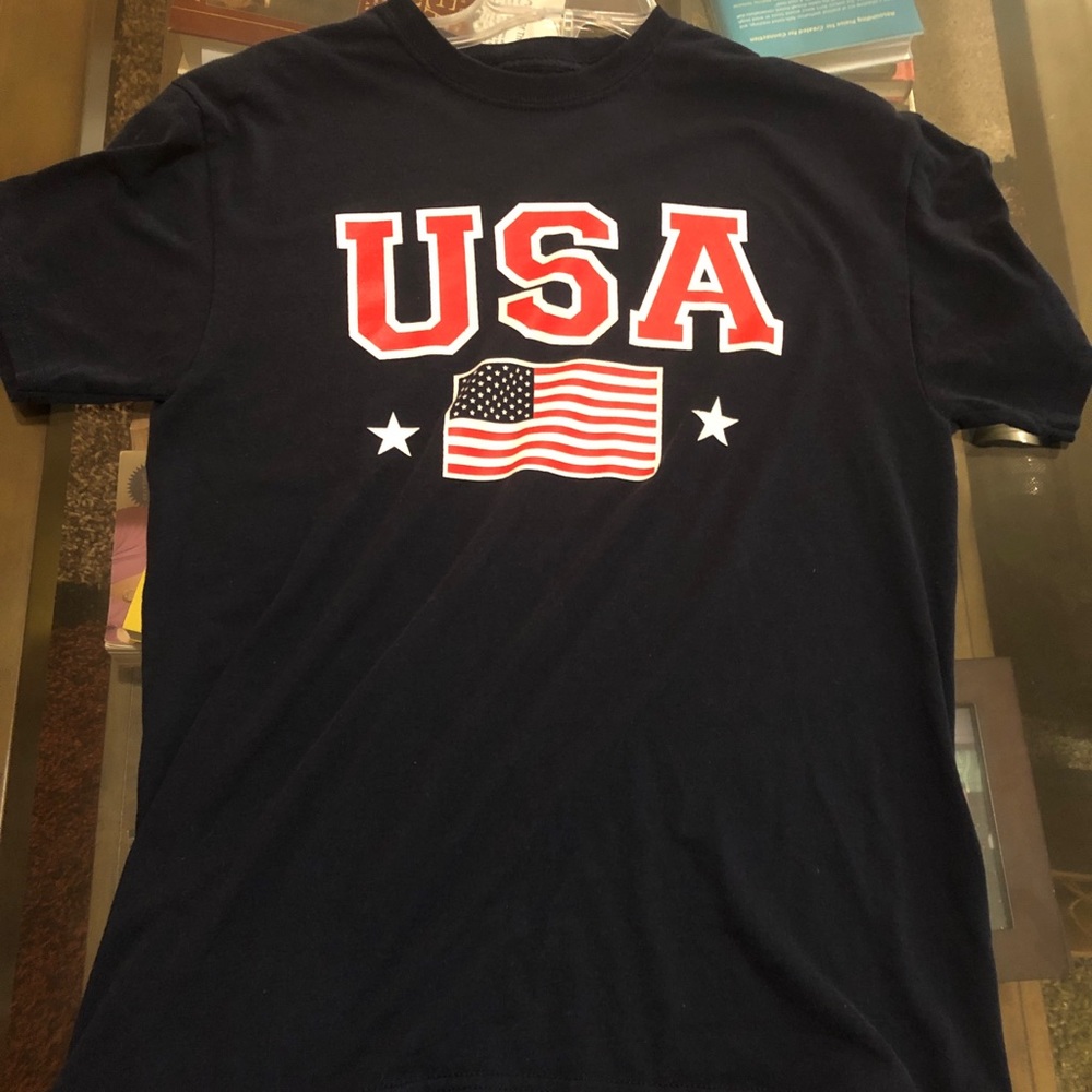 Navy Blue USA Flag T-Shirt